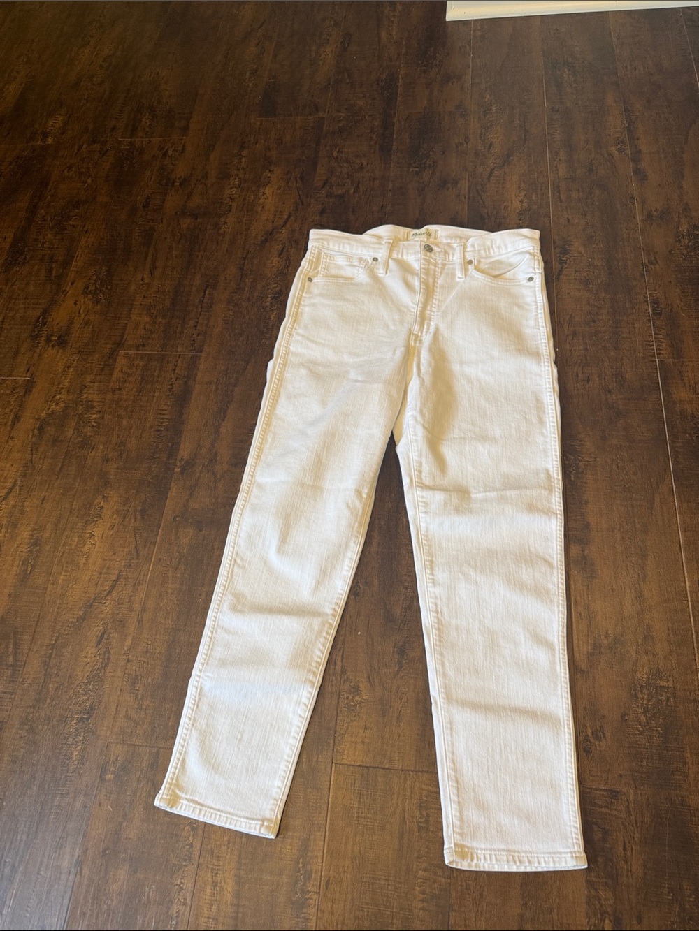 White Straight-Leg Jeans